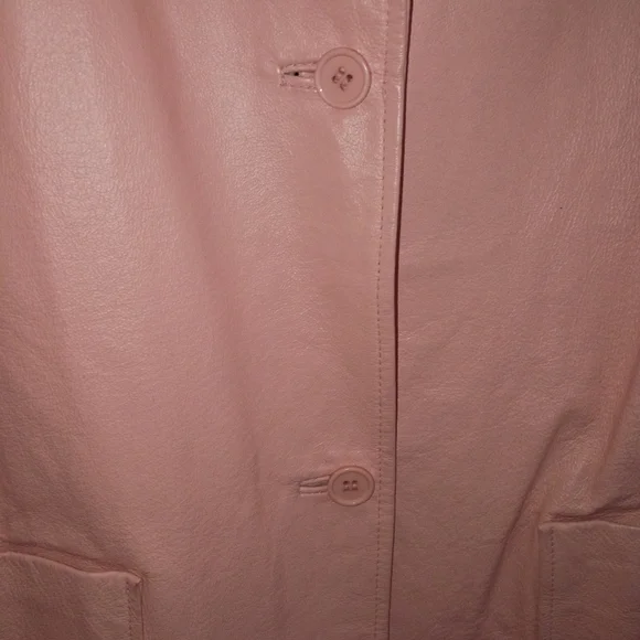 Women's Pink Leather Jacket - Picture 4 of 14